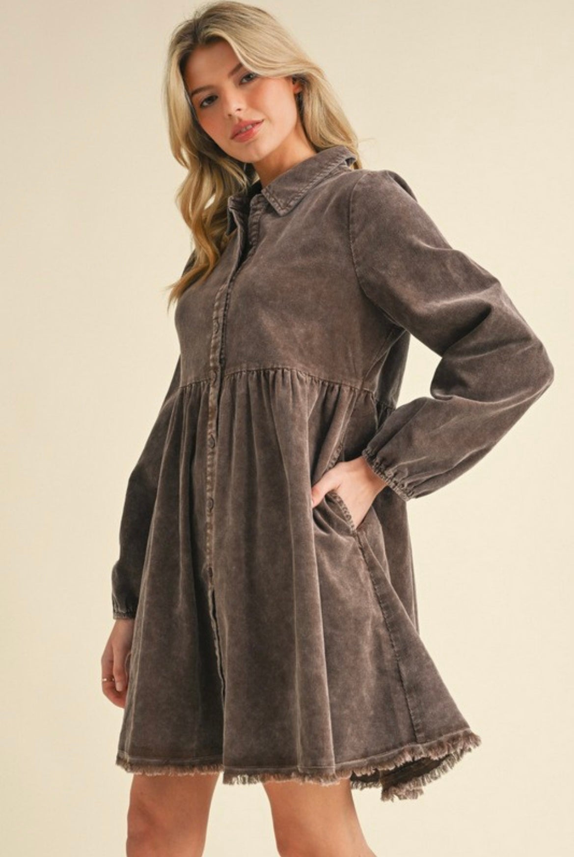 Corduroy Babydoll Dress