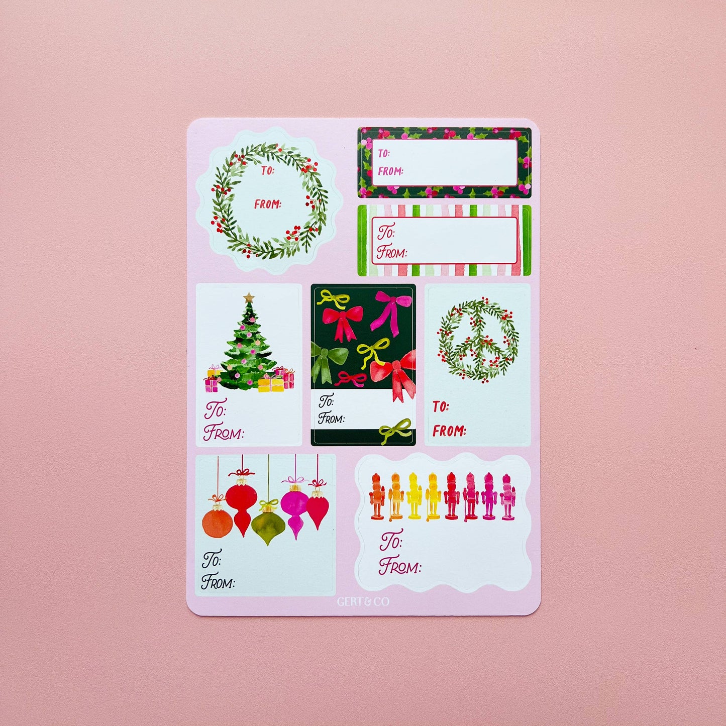 Holiday Gift Tag Sticker Sheet | Christmas Gift Tag Sticker