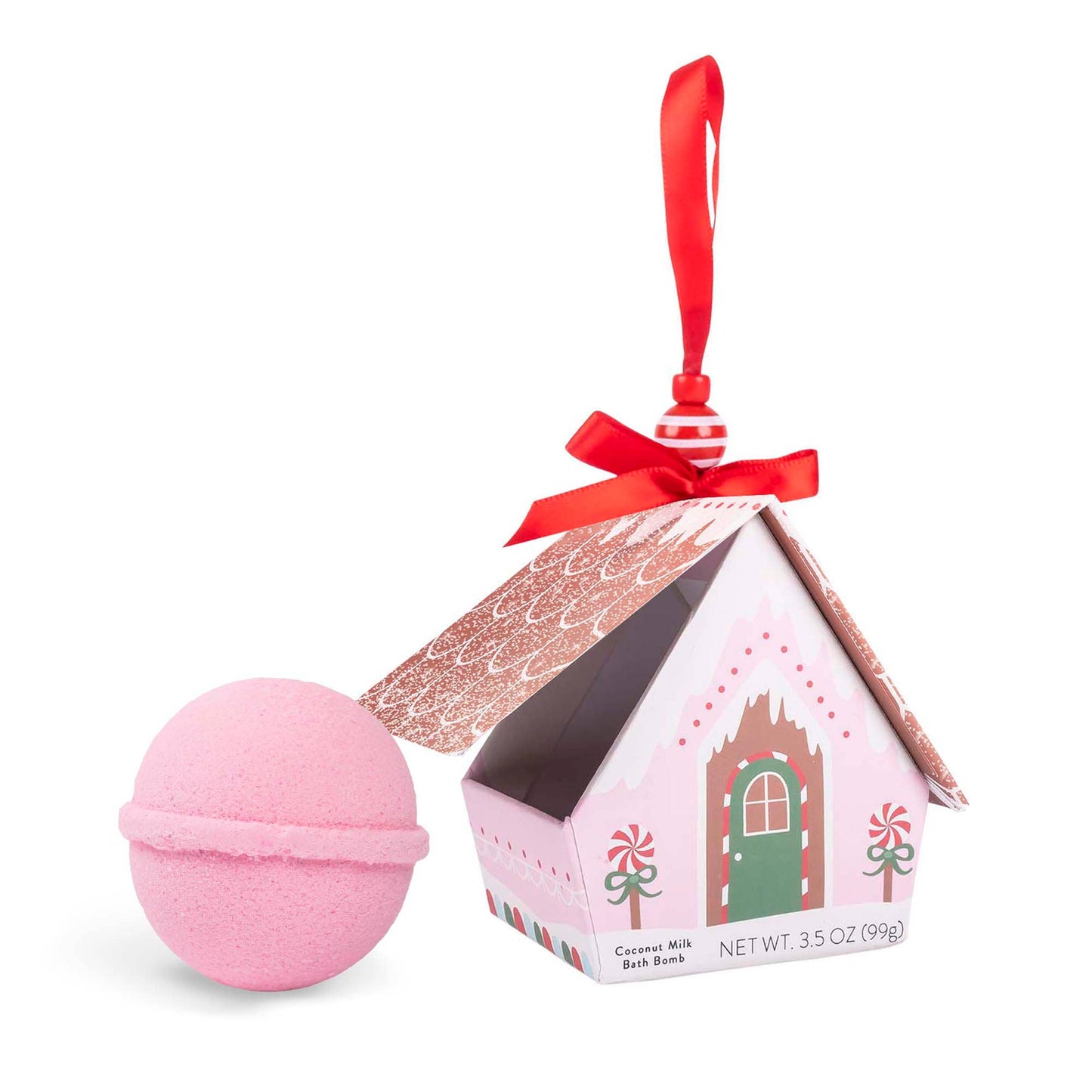 Bath Bomb Christmas Ornament House - Pink