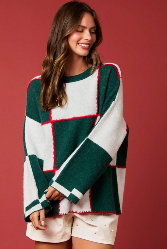 Green Plaid Sweater