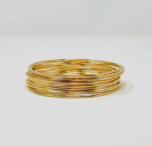 Set of 12 Gold Becket Bangle