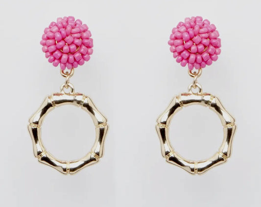 Pink Faux Bamboo Earrings