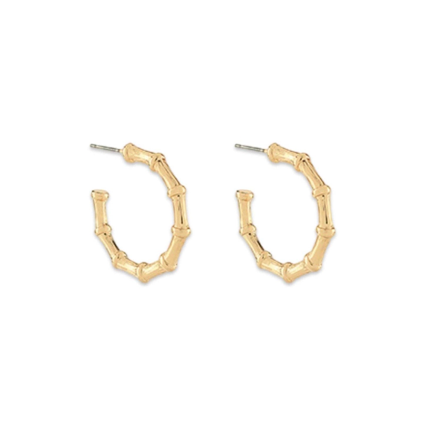 Gold Bamboo Hoop | Bamboo Earrings | Gold Hoops