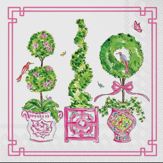 Pink Topiaries 20pc Cocktail Napkins