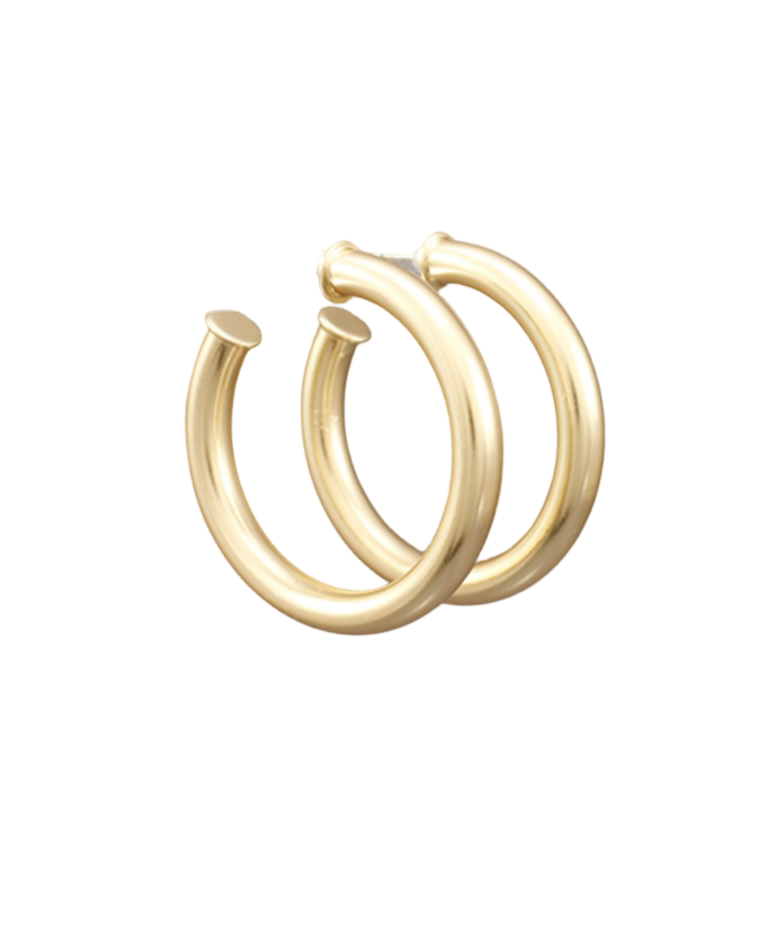 Everyday Brushed Gold  Earrings | Classic Gold Hoops