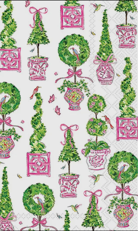 Pink Topiaries 16pc Guest Towel