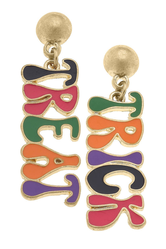 Trick or Treat Halloween Enamel Earrings in Multi