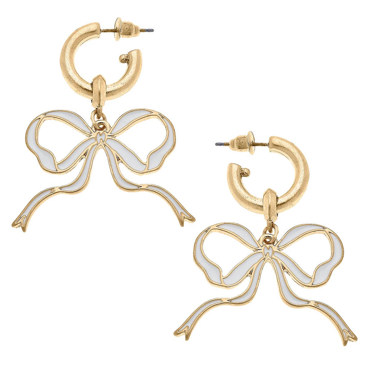 Veronica Game Day Bow Enamel Earrings