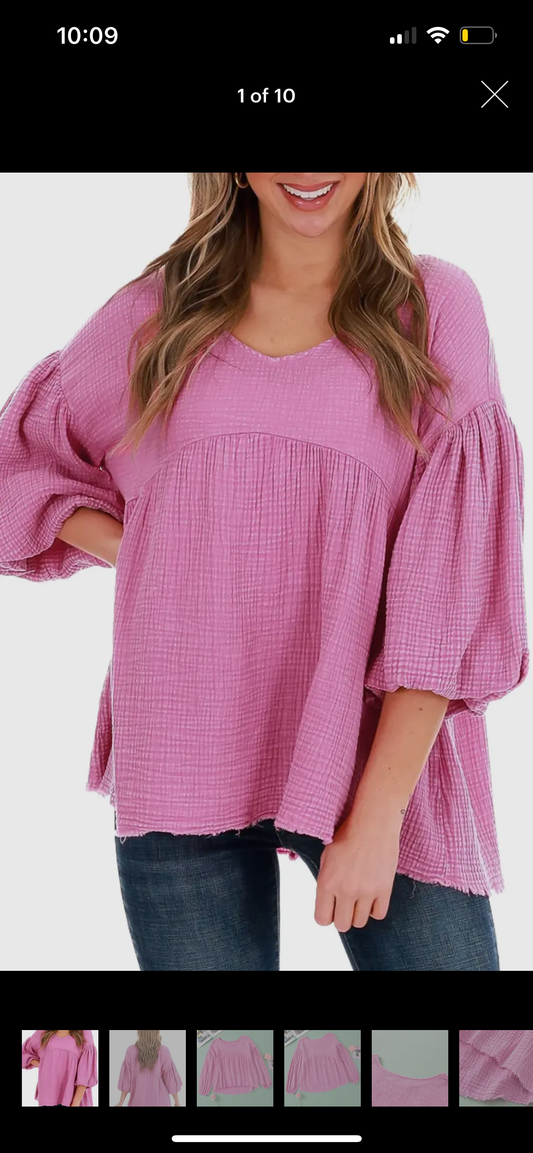 Textured Pink Blouse