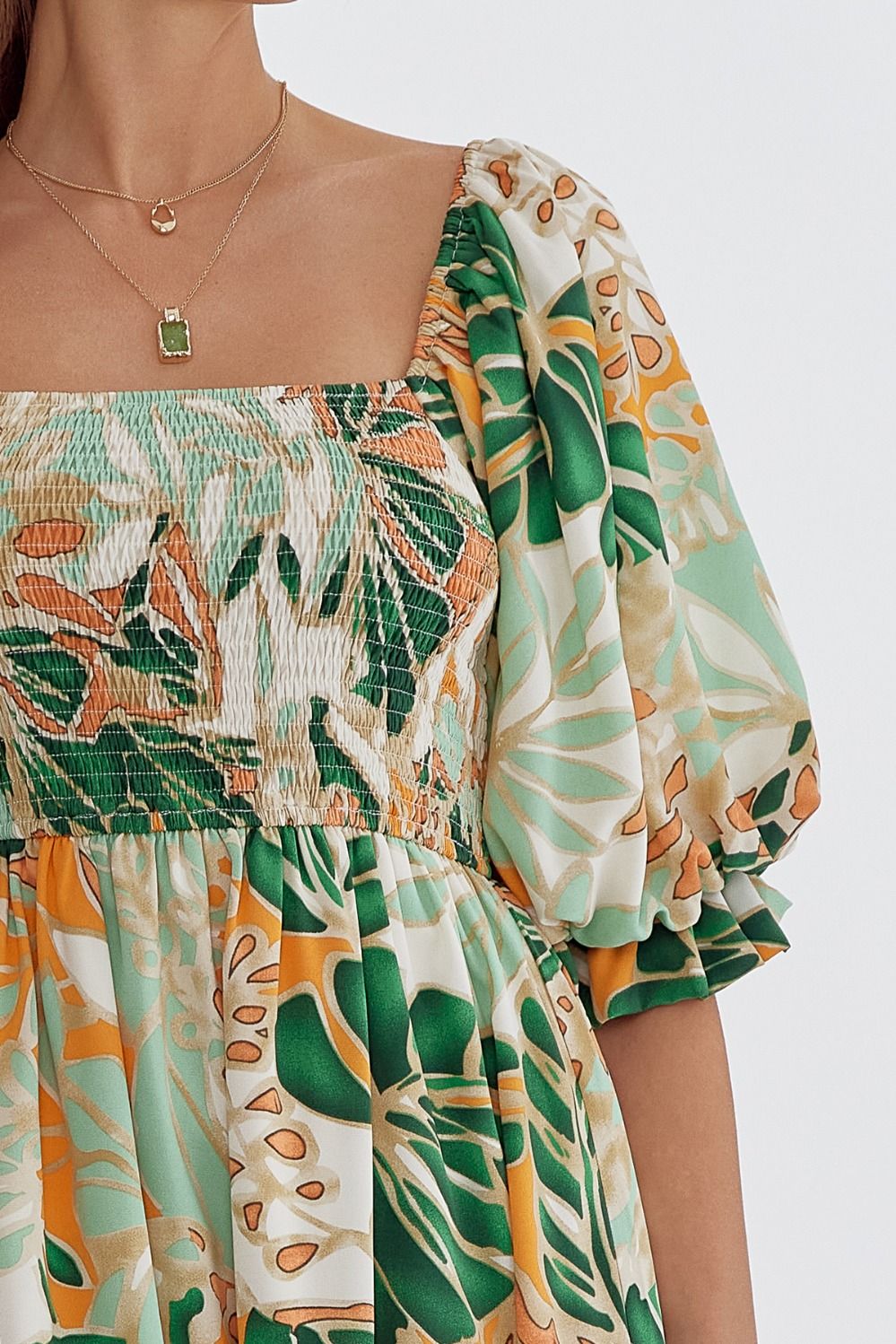 Forest Print Midi Dress