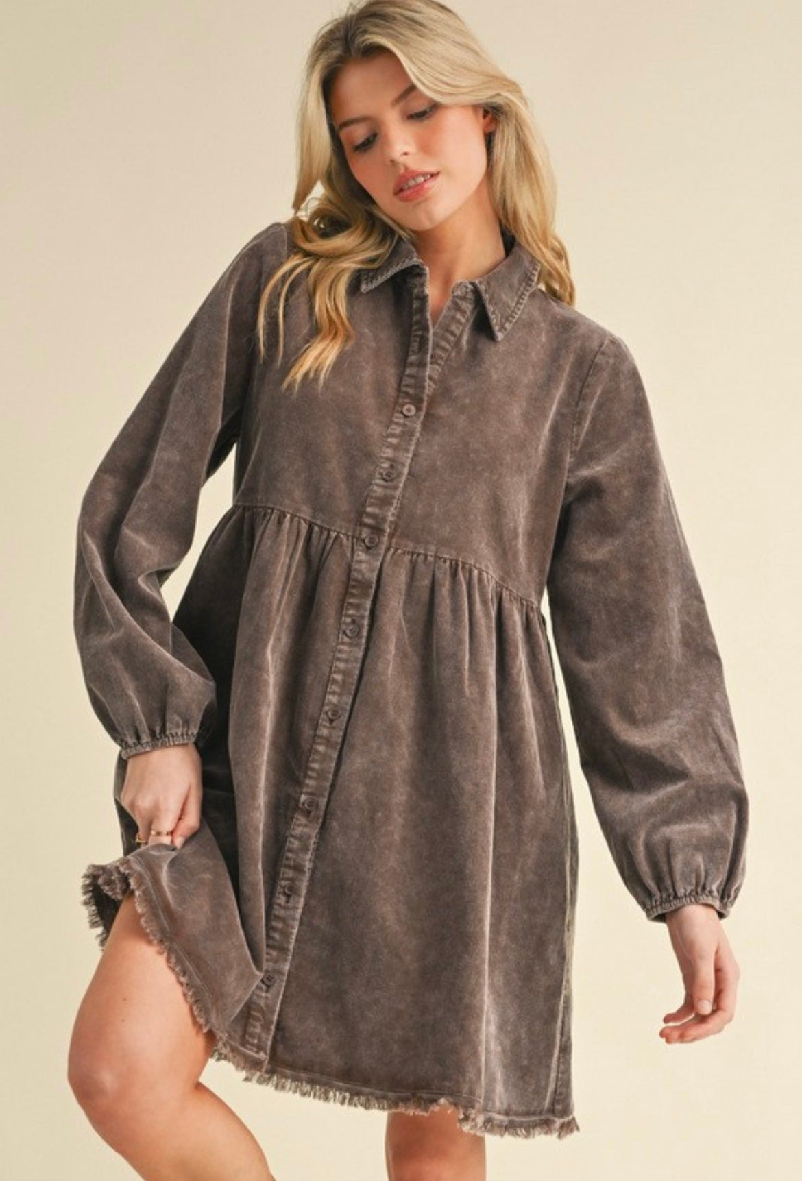 Corduroy Babydoll Dress