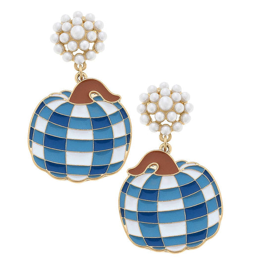 Gingham Pumpkin Earrings