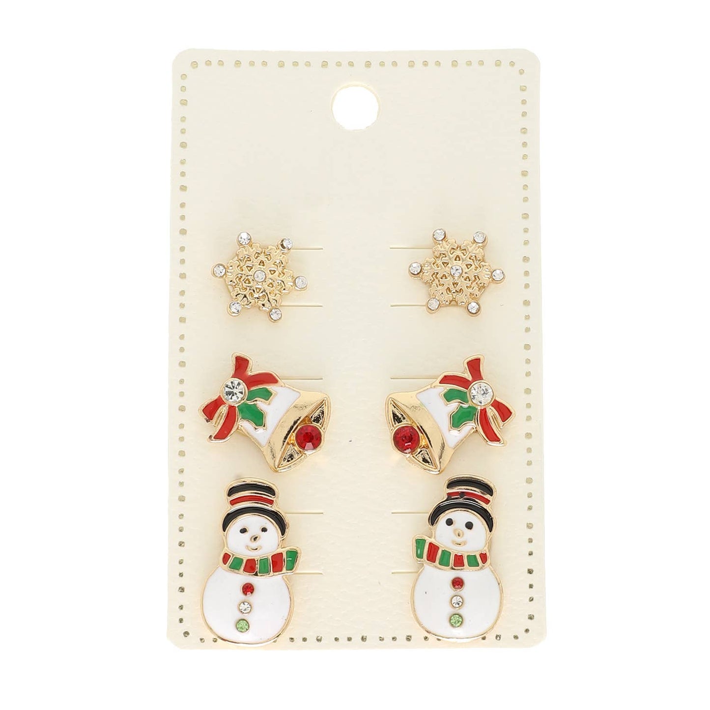 3-Pack Christmas Themed Epoxy Post Earrings