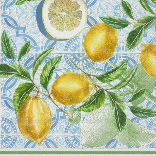 Citrus Lemon 20pc Cocktail Napkins