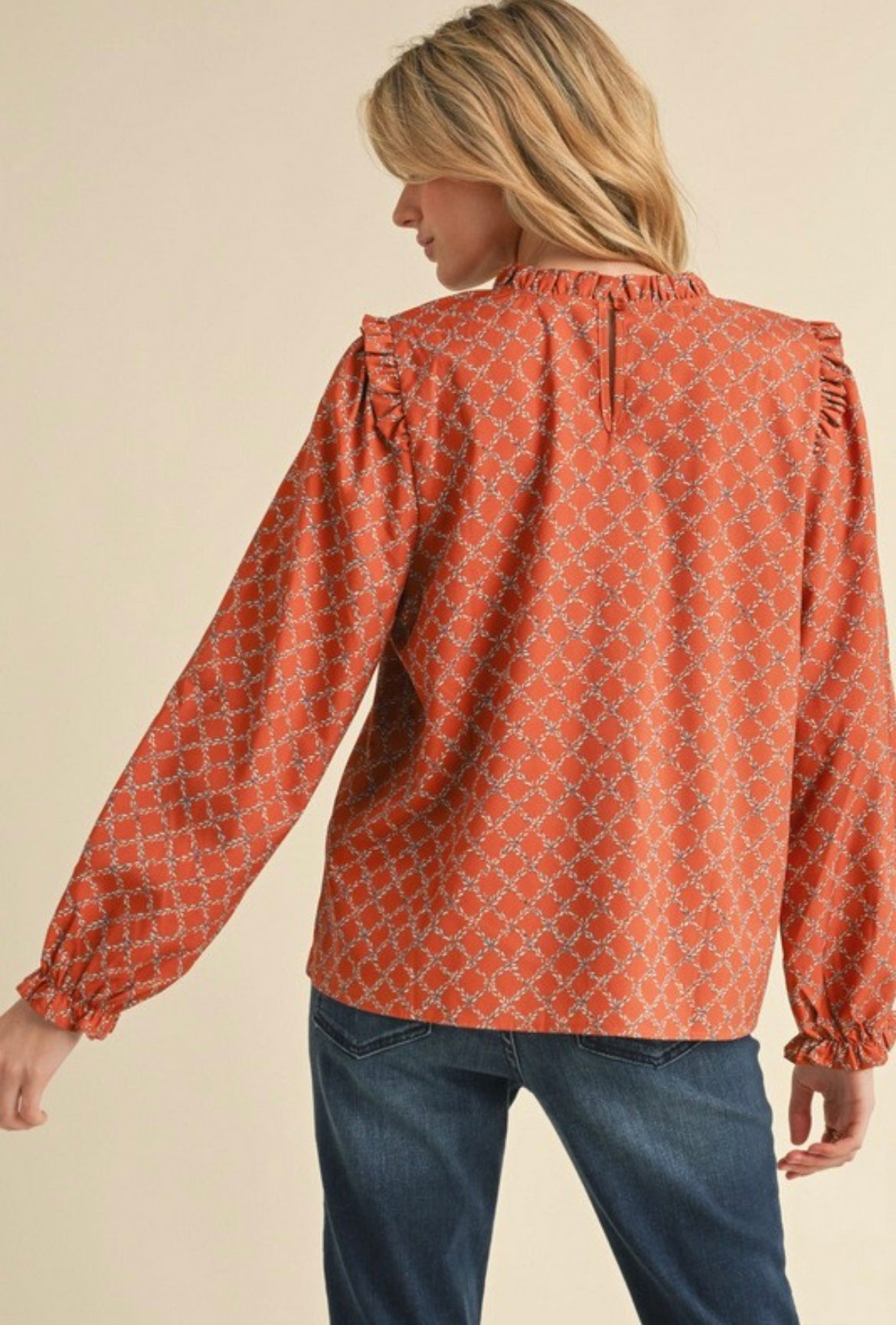 Rust Rope Crossed Blouse