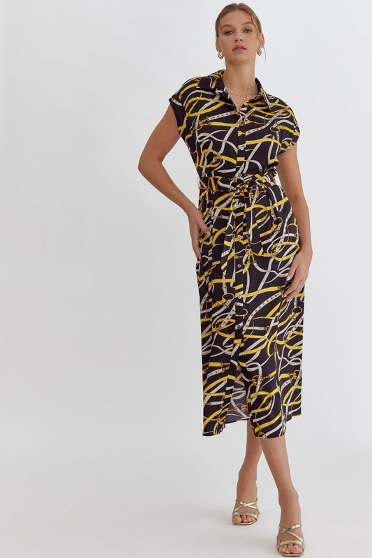 Harness Print Midi Dress