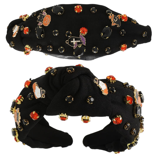 Halloween Themed Jeweled Knotted Headband