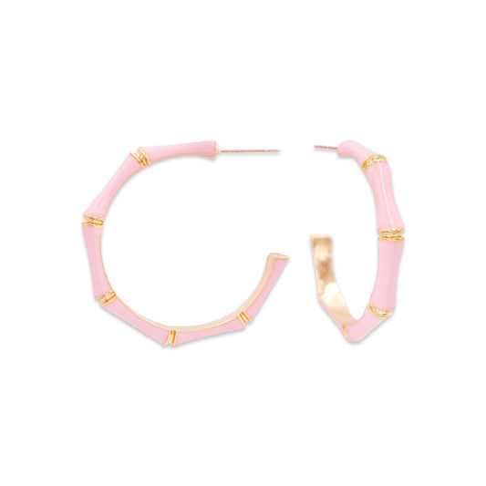 Blush Bamboo Earrings | Blush Hoop | Custom Hoop