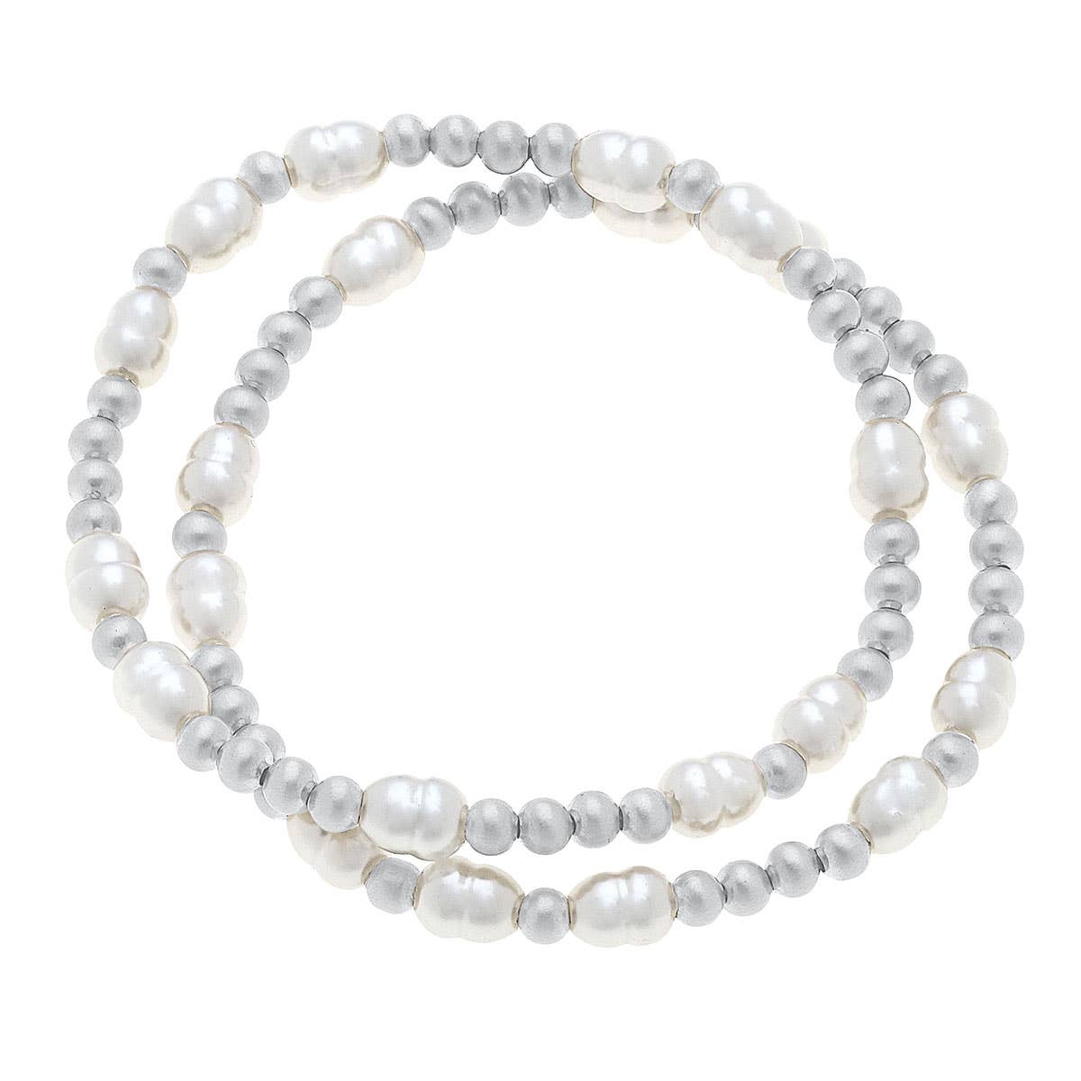 Morgan Ball Bead & Pearl Stretch Bracelets (Set of 2)