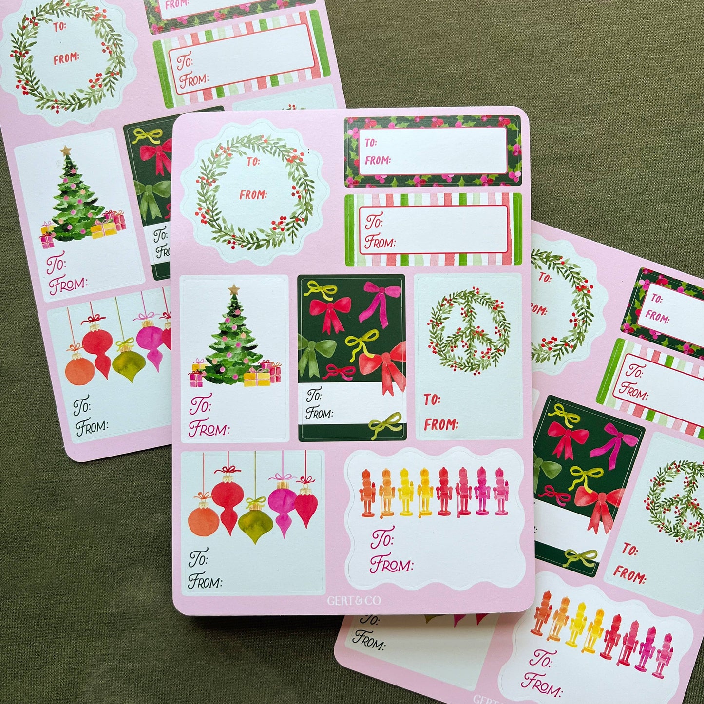 Holiday Gift Tag Sticker Sheet | Christmas Gift Tag Sticker